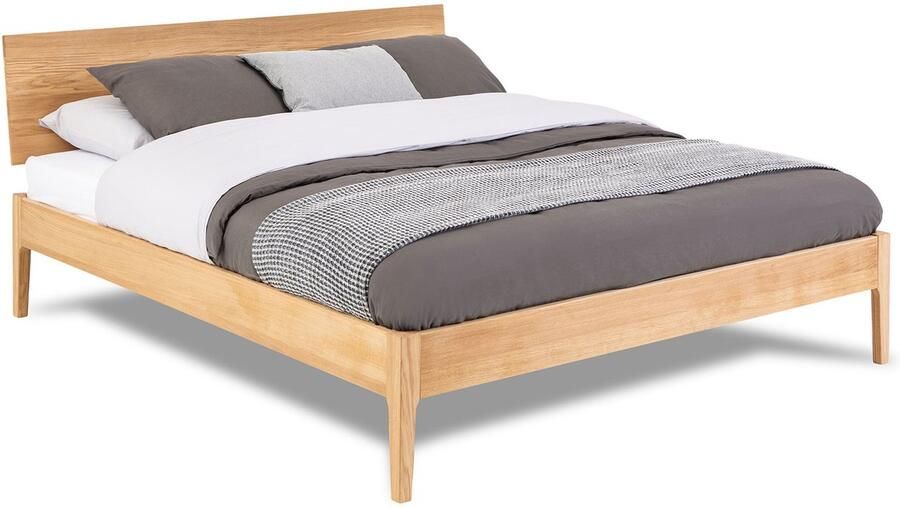 Karlsson Bed Sky met lattenbodems Bossflex 400 en B Bright Gold Coolmax matrassen 180 x 200 cm eiken honing