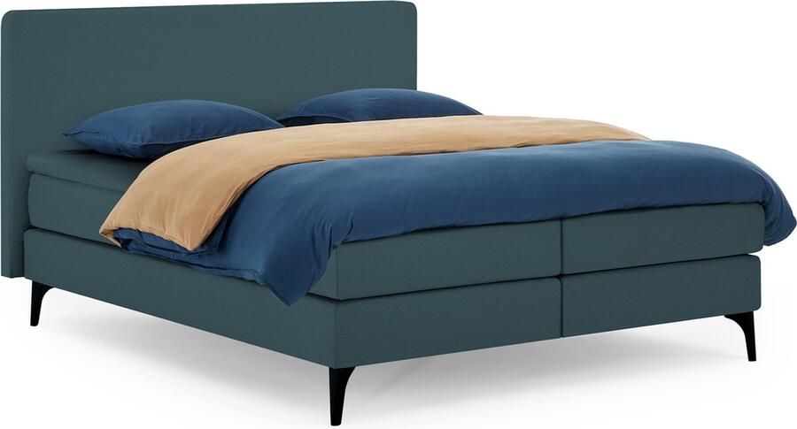 Karlsson Boxspring Attraktiv Lykka vlak poten Malmö en gestoffeerd matras 140 x 200 cm teal - Foto 3