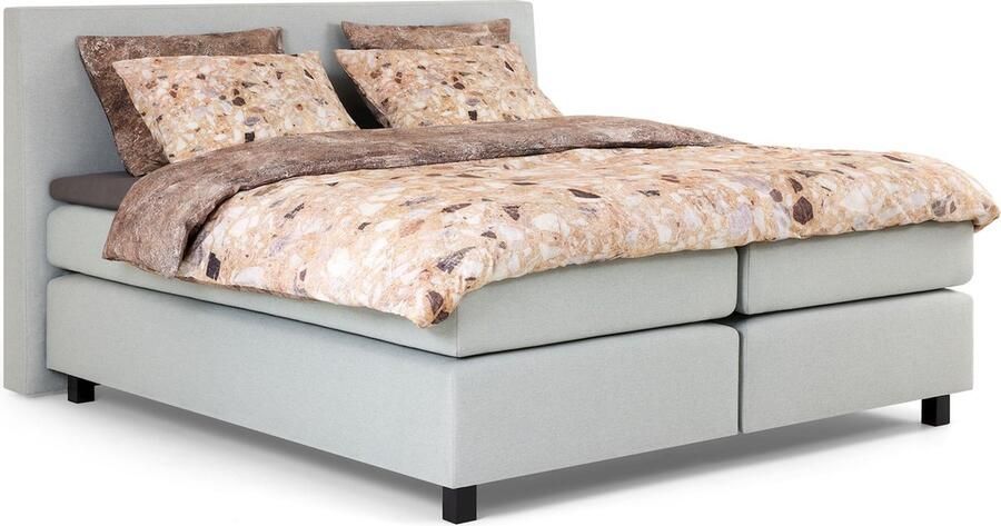 Karlsson Boxspring Autentik Kurbat vlak met gestoffeerd matras 180 x 200 cm light grey