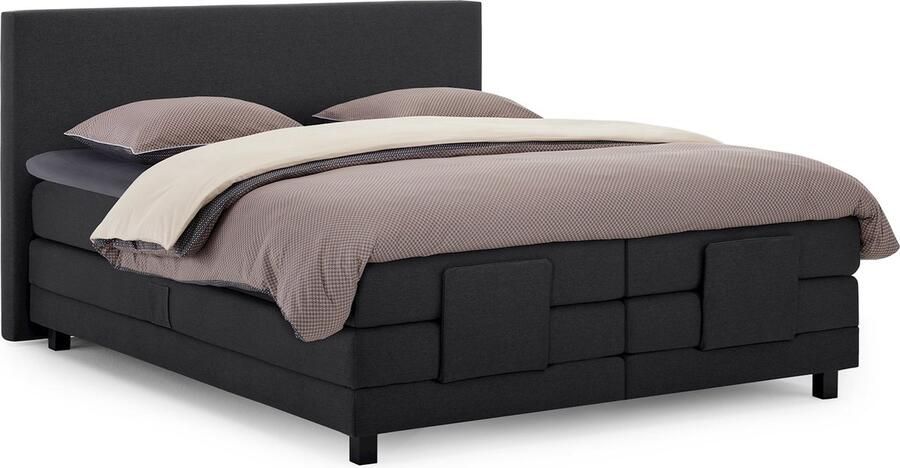 Karlsson Boxspring Autentik Tunn verstelbaar met gestoffeerd matras 180 x 200 cm anthracite