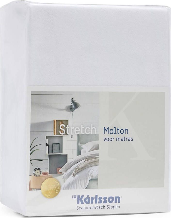 Karlsson Molton voor matras 140 160 x 200 210 220 cm wit