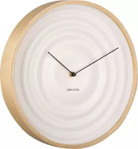 Karlsson Wandklok Scandi Ribble Mat Wit Houten kast