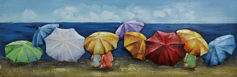 Karo-art Schilderij Metaalschilderij Gekleurde parasols