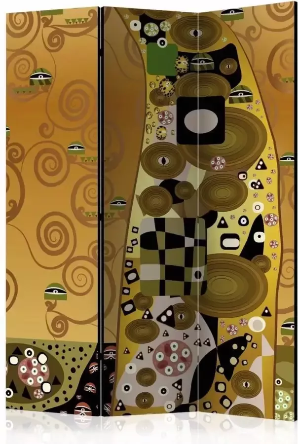 Karo-art Vouwscherm Artistiek naar Klimt 135x172cm gemonteerd geleverd (kamerscherm) dubbelzijdig geprint