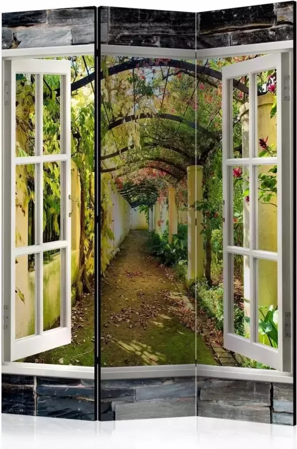 Vouwscherm Kamerscherm Geheime tuin 135x172cm gemonteerd geleverd dubbelzijdig geprint