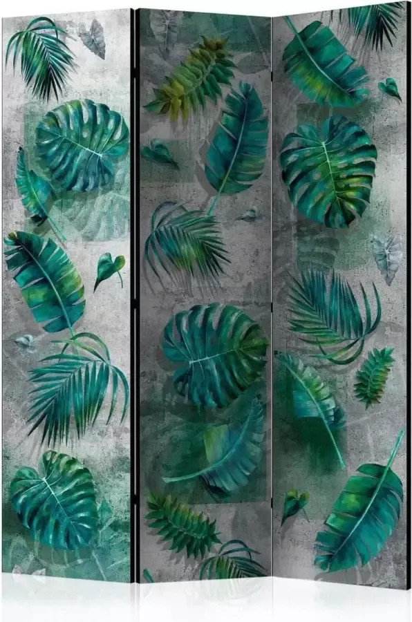 Karo-art Vouwscherm Moderne jungle 135x172cm gemonteerd geleverd dubbelzijdig geprint (kamerscherm)