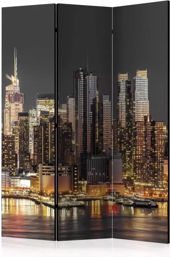 karo-art Vouwscherm New York in Twilight 135x172cm gemonteerd geleverd dubbelzijdig geprint (kamerscherm)