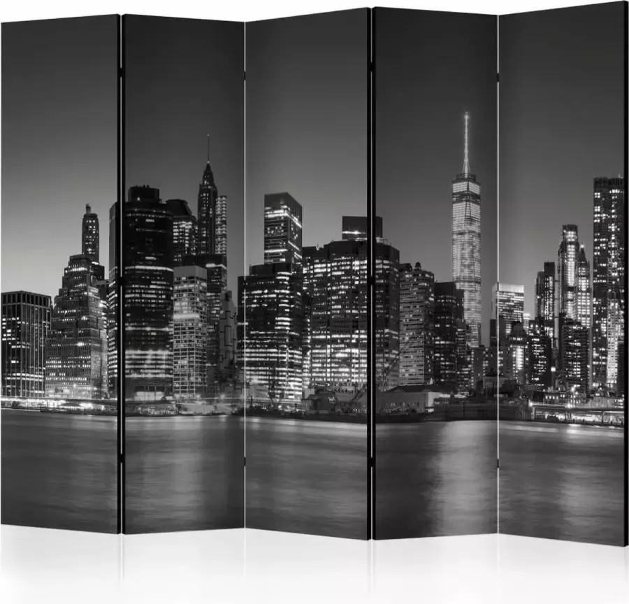 karo-art Vouwscherm New York Nights II 225x172cm gemonteerd geleverd dubbelzijdig geprint (kamerscherm)