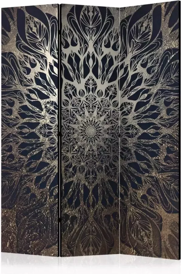 Karo-art Vouwscherm Spinnenweb bruin 135x172cm gemonteerd geleverd dubbelzijdig geprint (kamerscherm)