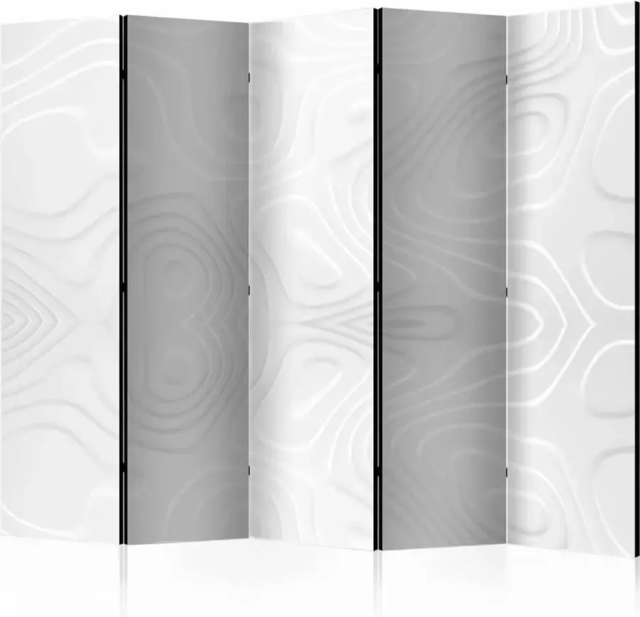 Karo-art Vouwscherm Witte golven 225x172cm gemonteerd geleverd dubbelzijdig geprint (kamerscherm)