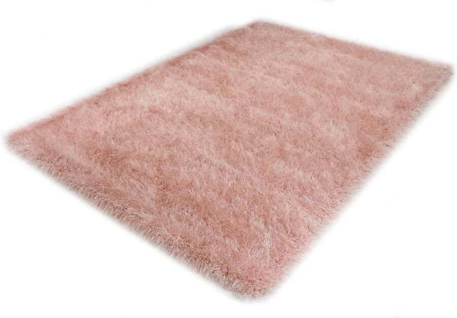 Karpet24 Hoogpolig Glanzend Vloerkleed Roze-80 x 150 cm