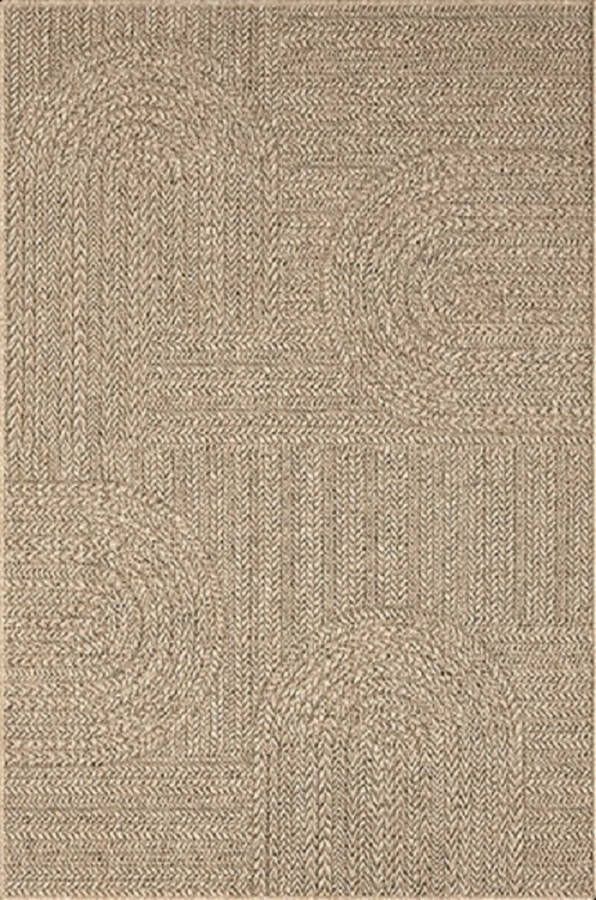 Karpet24 Kenzy Buitentapijt met jute look| Rechthoekig met regenboogmotief natuurlijke look voor tuin balkon of terras Weer- en UV-bestendig Tuintapijt-80 x 250 cm