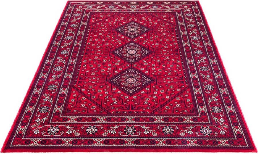 Karpet24 Klassiek Perzisch Tapijt Oosters Vloerkleed in Rijke Rood- -80 x 150 cm
