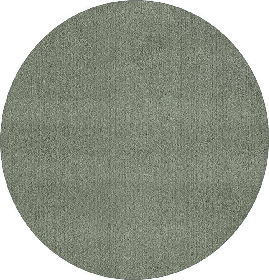 Karpet24 Vloerkleed voor woonkamer of slaapkamer in mintgroen Ø 200 cm Modern en zacht laagpolig tapijt Rond Antislip onderkant Wasbaar tot 30 Graden Loft kleed by - Foto 3