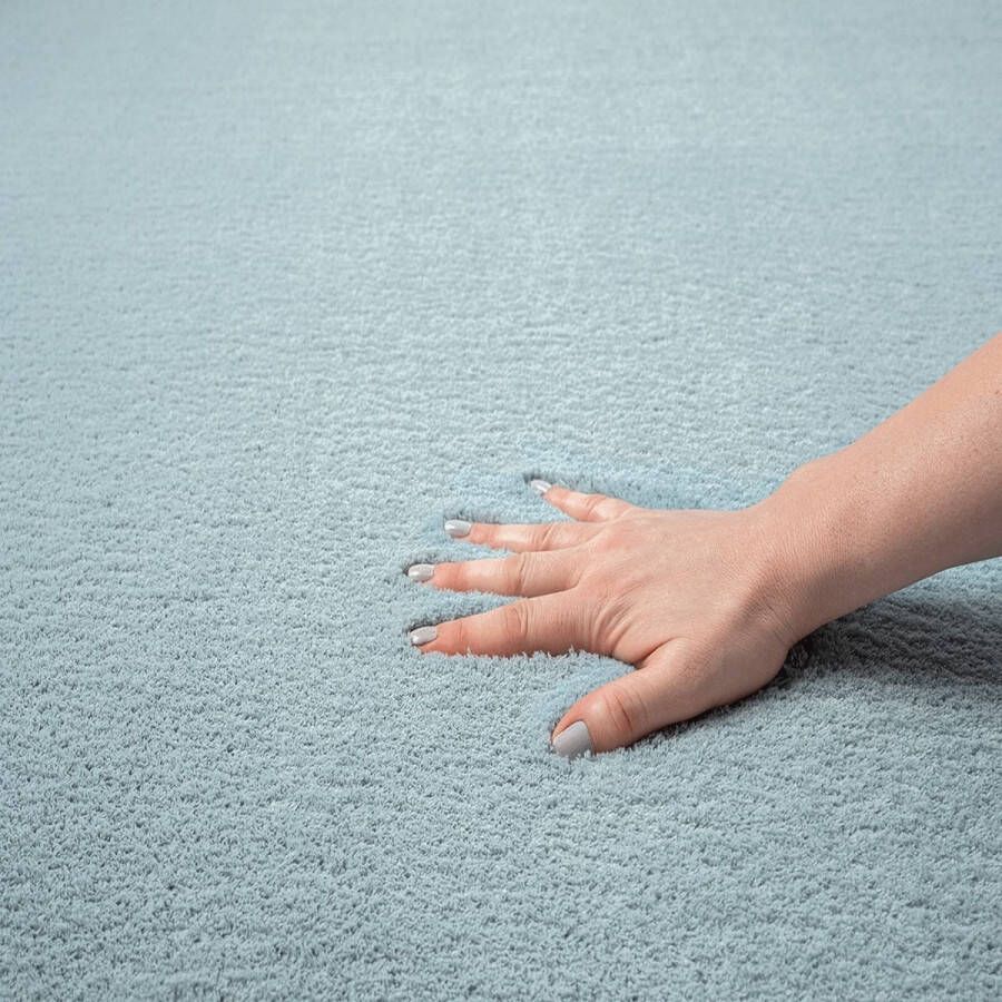 Karpet24 Vloerkleed voor woonkamer of slaapkamer in blauw 120x160 cm Modern en zacht laagpolig tapijt Rechthoek Antislip onderkant Wasbaar tot 30 Graden Loft kleed by - Foto 3