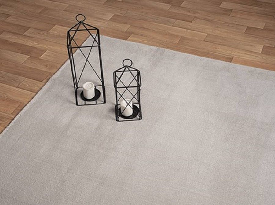 Karpet24 Vloerkleed voor woonkamer of slaapkamer in zand 140x200 cm Modern en zacht laagpolig tapijt Rechthoek Antislip onderkant Wasbaar tot 30 Graden Loft kleed by - Foto 2