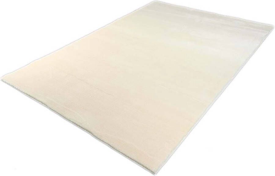 Karpet24 Vloerkleed voor woonkamer of slaapkamer in cream 120x160 cm Modern en zacht laagpolig tapijt Rechthoek Antislip onderkant Wasbaar tot 30 Graden Loft kleed by