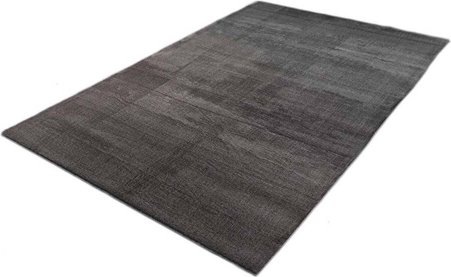 Karpet24 Loft modern pluizig laagpolig tapijt 160 x 220 cm antislip onderkant wasbaar tot 30 graden heerlijk zacht bontlook antraciet - Foto 2