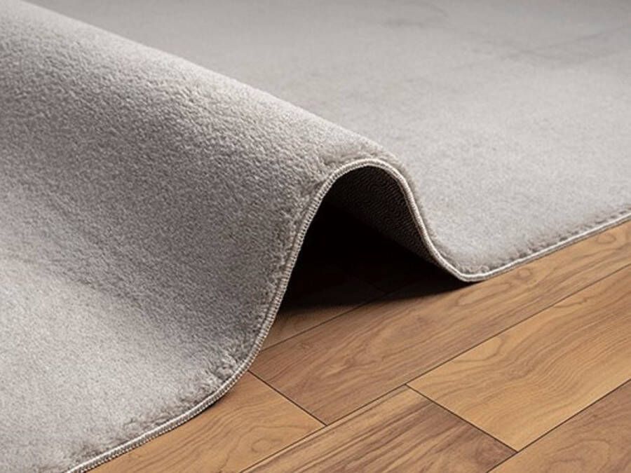 Karpet24 Vloerkleed voor woonkamer of slaapkamer in zand Ø 200 cm Modern en zacht laagpolig tapijt Rond Antislip onderkant Wasbaar tot 30 Graden Loft kleed by - Foto 2