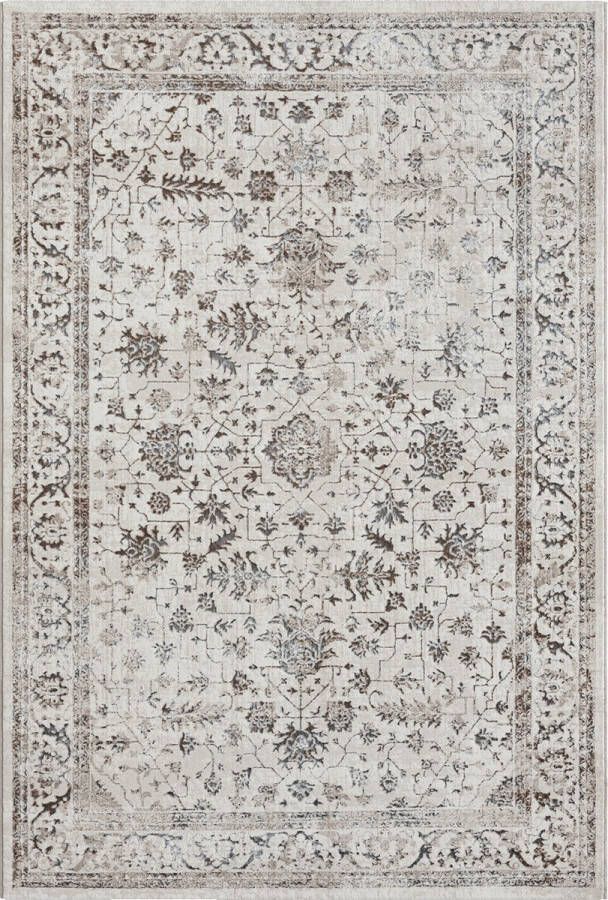 Karpet24 the carpet Vloerkleed Mila Modern dik kortpolig tapijt woonkamer slaapkamer elegante glans glanzende vezel hoog-laag effect rand crème 140 x 200 cm - Foto 2
