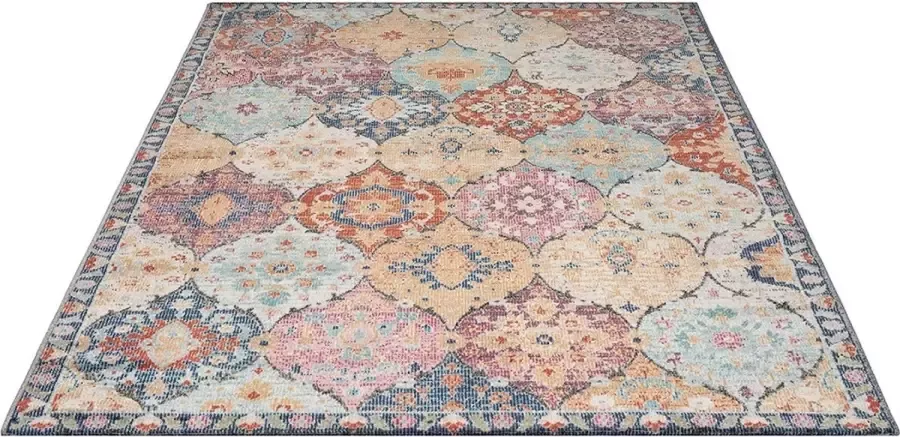 Karpet24 Buitentapijt Salsa 80 x 150 cm modern design weerbestendig en uv-bestendig voor balkon terras en serre ook geschikt voor binnen Multi