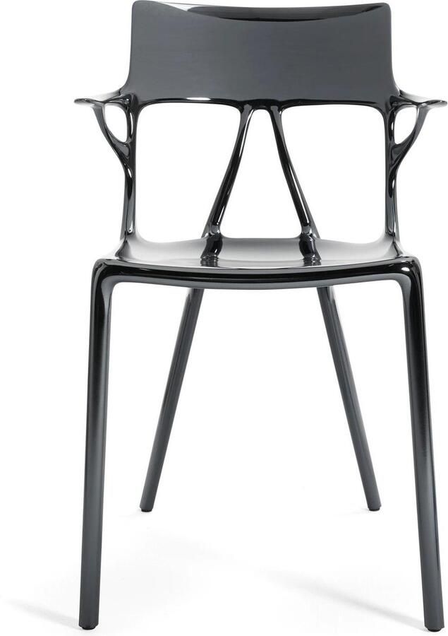 Kartell A.I. Stoel Armleuning Metallic Titanium