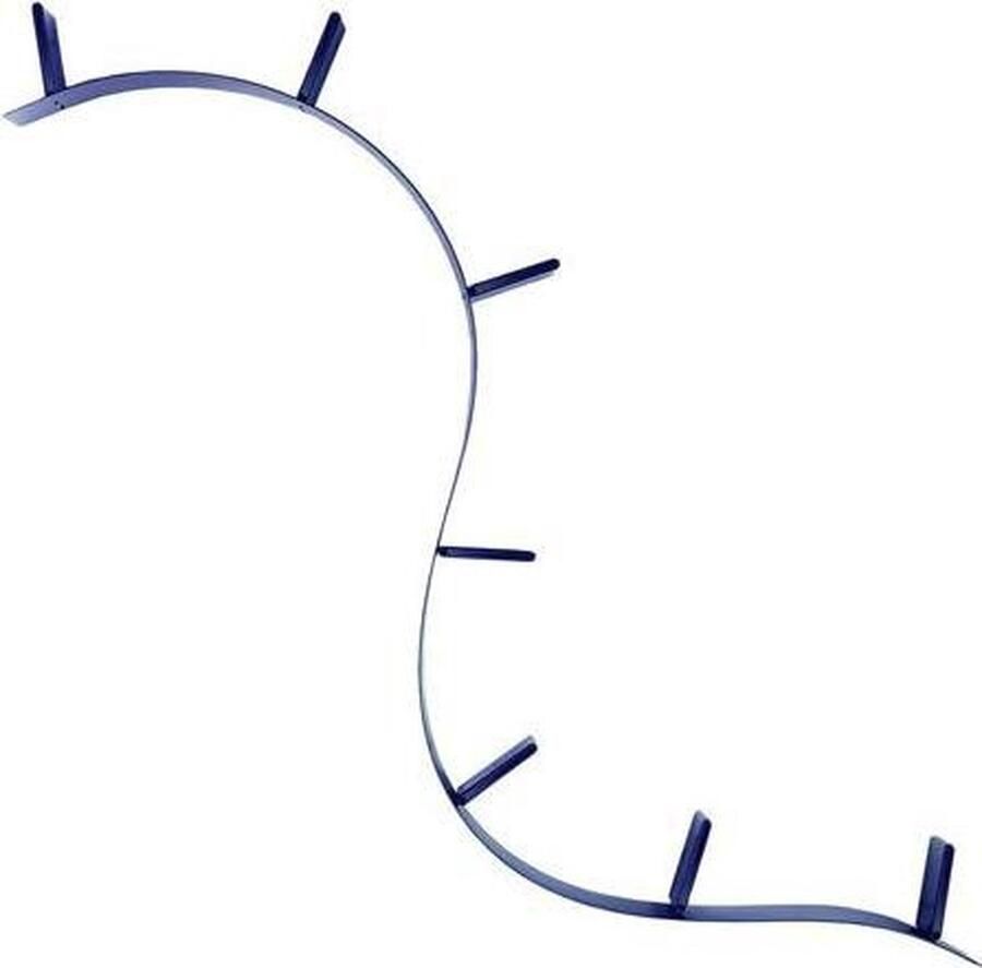 Kartell Bookworm Wandplank 7 Boeksteunen Kobaltblauw Doorzichtig