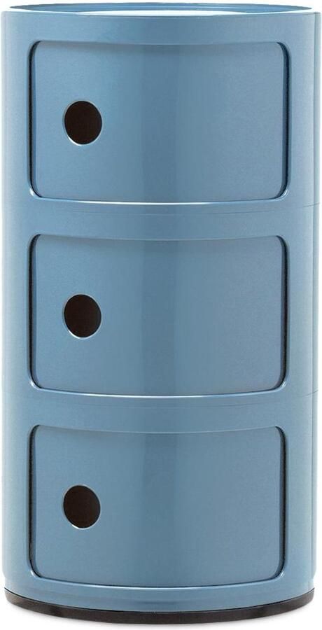 Kartell Componibili Kast Nachtkastje Large (3 Comp.) Ø32 Azuurblauw