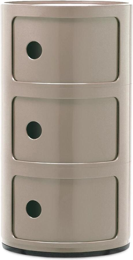 Kartell Componibili Kast Nachtkastje Large (3 Comp.) Ø32 Duifgrijs