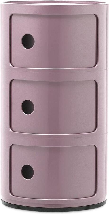 Kartell Componibili Kast Nachtkastje Large (3 Comp.) Ø32 Mauvegrijs