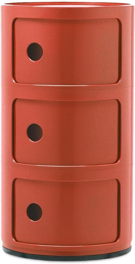 Kartell Componibili Kast Nachtkastje Large (3 Comp.) Ø32 Oranje