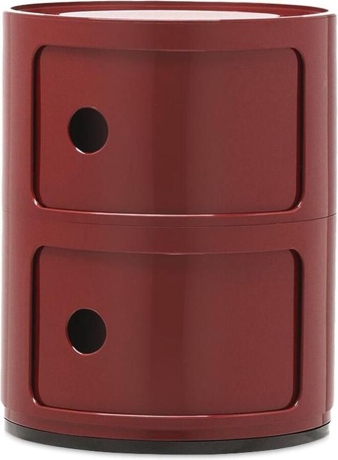 Kartell Componibili Kast Nachtkastje Medium (2 Comp.) Ø32 Bordeaux
