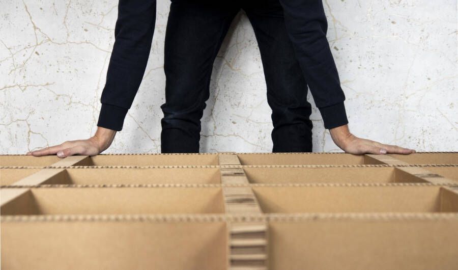 Kartent Alaska kast Kartonnen Open Vakkenkast van Honingraat 175x28x135 cm Kartonnen meubels - Foto 2