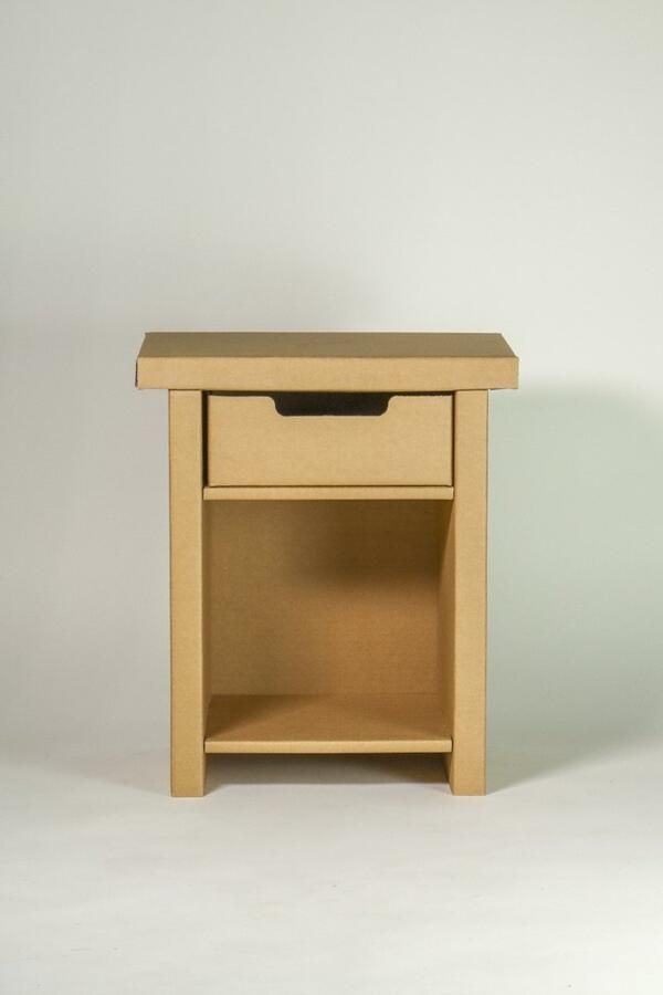 Kartent Kartonnen nachtkastje 45cm hoog 40x 55 x 49 cm Met lade Bijzettafel - Foto 2