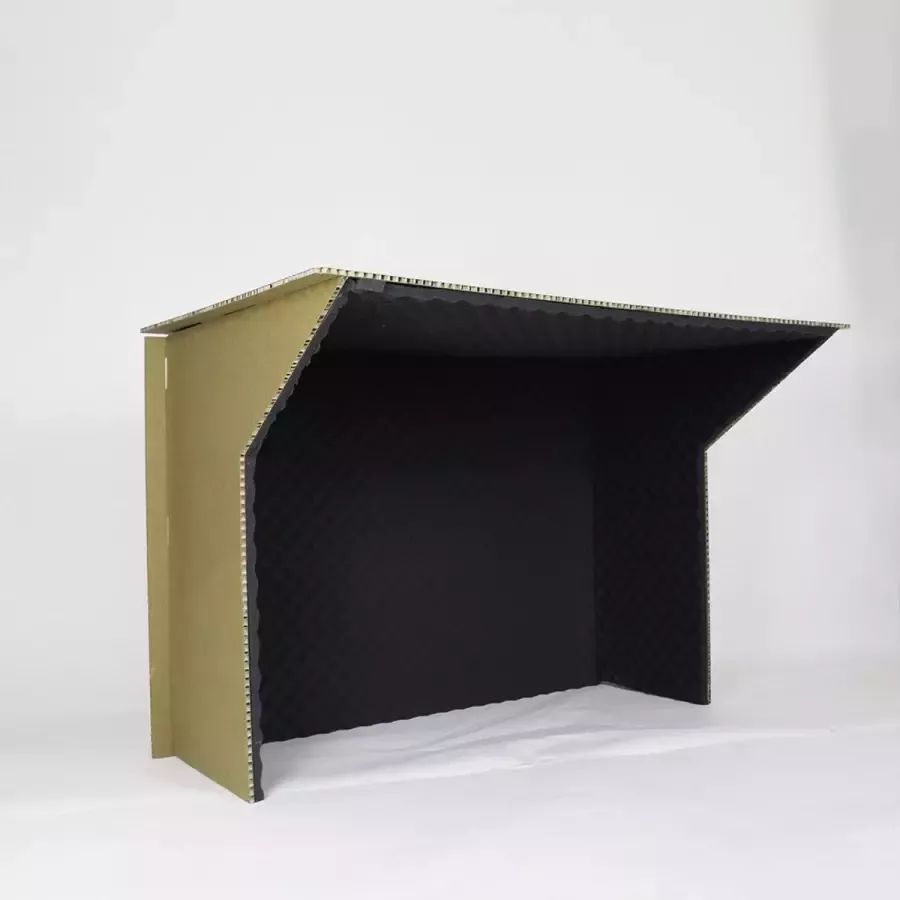 KarTent Kartonnen Belcel voor op Bureau met Noppenschuim Voor 1 persoon Geluidsdicht belhokje