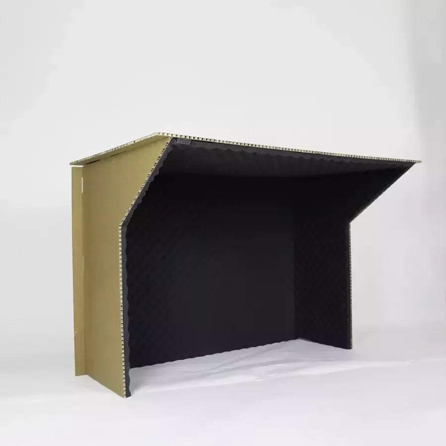 KarTent Kartonnen Belcel voor op Bureau met Noppenschuim Voor 2 personen Geluidsdicht belhokje