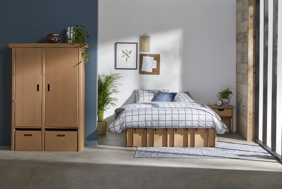 Kartent Kartonnen Boog Bed Matras: 80 x 220 cm (220x80x30 cm bed: 86 x 215cm) Extra lang bed Kartonnen meubels Bedbodem