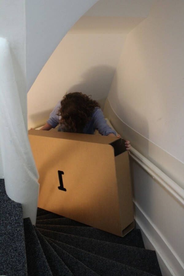 Kartent Kartonnen Boog Bed Matras: 90 x 220 cm (220x90x30 cm bed: 96 x 215cm) Extra lang bed Kartonnen meubels Bedbodem