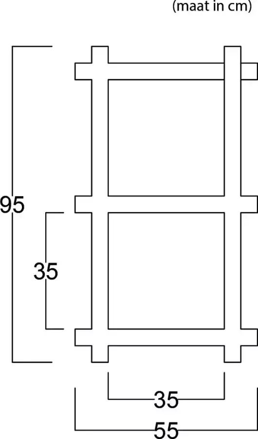 Kartent Ohio kast Kartonnen Open Vakkenkast van Honingraat 55x38x95 cm Kartonnen meubels