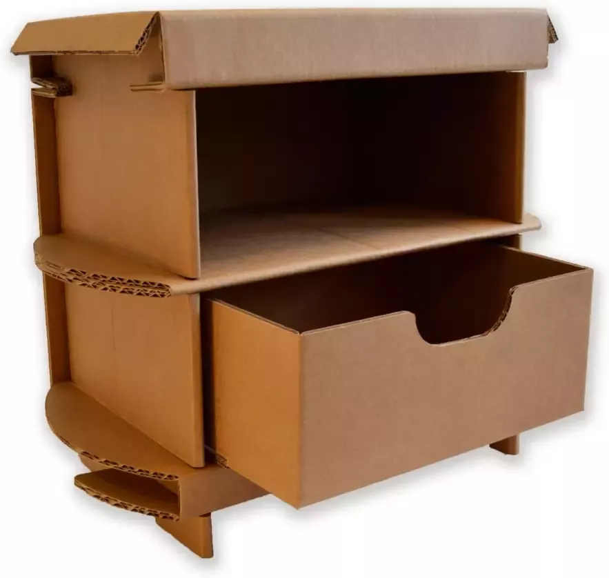 KarTent Kartonnen Nachtkastje 45cm Duurzaam Karton Hobbykarton