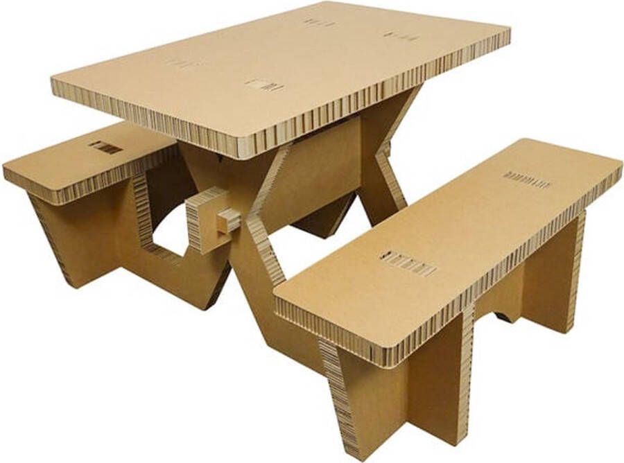 Kartent Kartonnen picknicktafel bedrukbaar Zonder plexiglas Mogelijk met bedrukking Geschikt voor vier personen