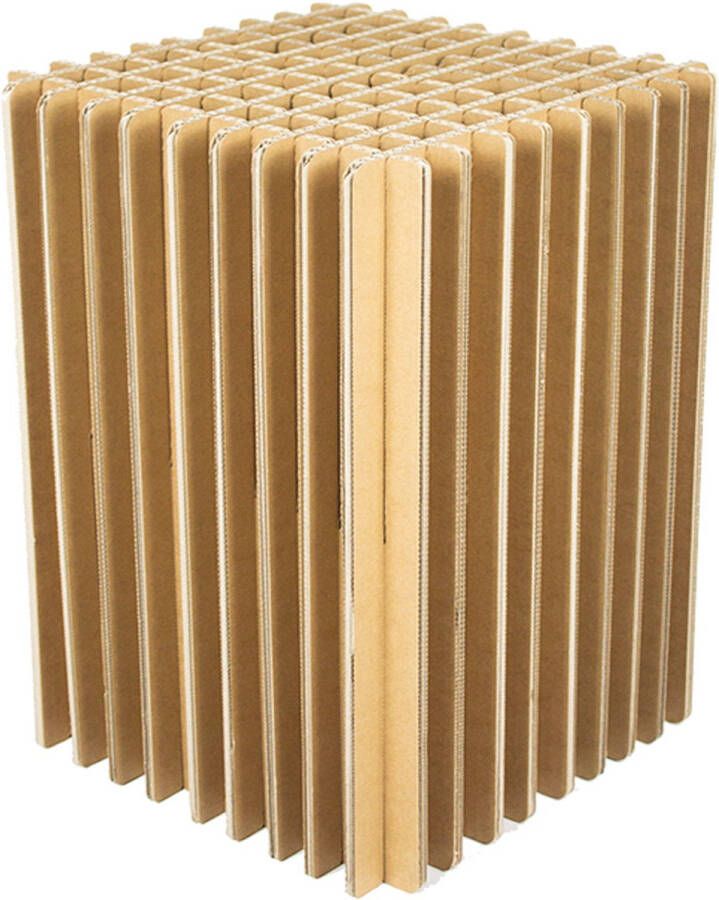 KarTent Kartonnen Raster Krukje Kartonnen meubel Karton kruk 30x30x40 cm 100% recyclebaar Hobbykarton