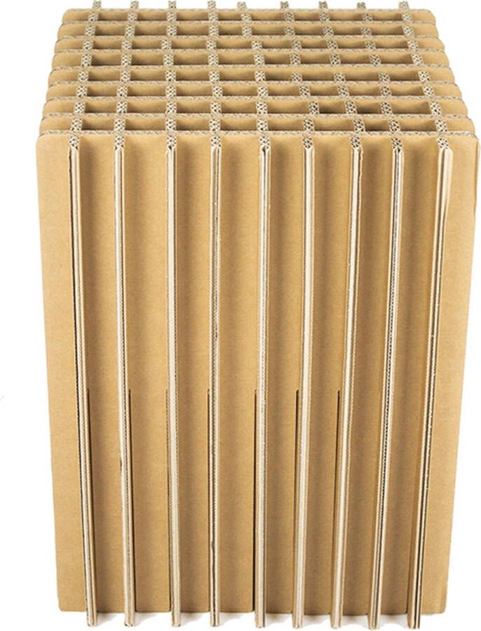 KarTent Kartonnen Raster Krukje Kartonnen meubel Karton kruk 30x30x40 cm 100% recyclebaar Hobbykarton - Foto 2