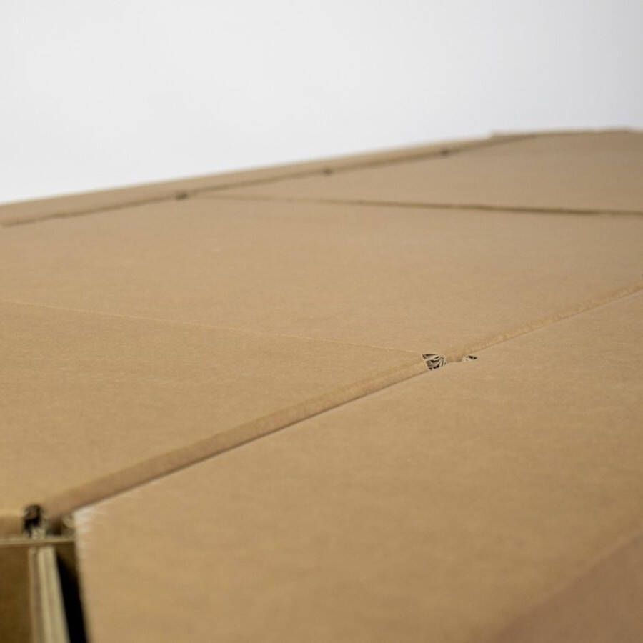KarTent Kartonnen uitvouwbed 80 x 200 cm Opklapbaar bed Vouwbed Kartonnen meubels Met omranding 100% recyclebaar Logeerbed