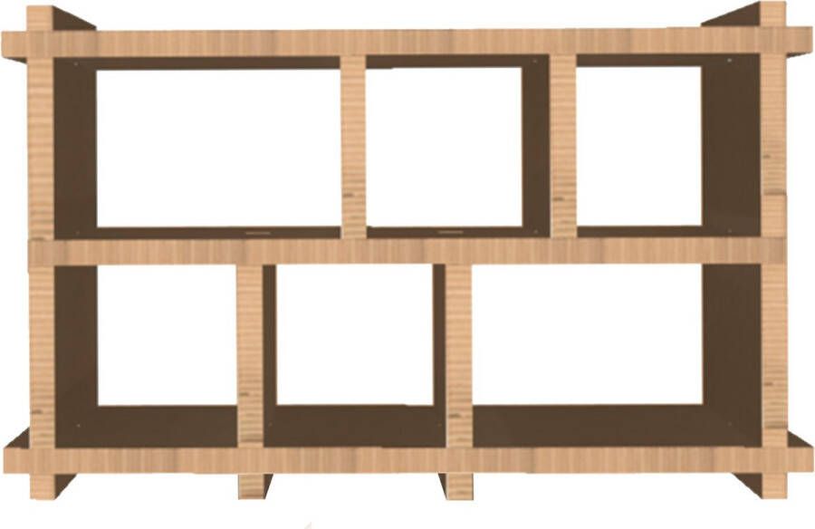 KarTent Minnesota kast Kartonnen Open Vakkenkast van Honingraat 165x38x101 cm Kartonnen meubels