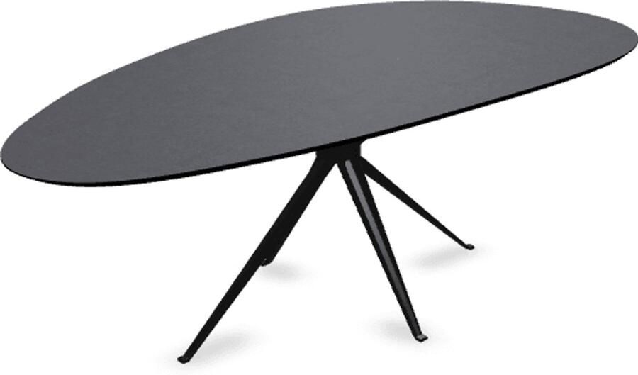 KAS20 Melamine eettafel beton donker Kiezel Type A Anna onderstel beton tafel