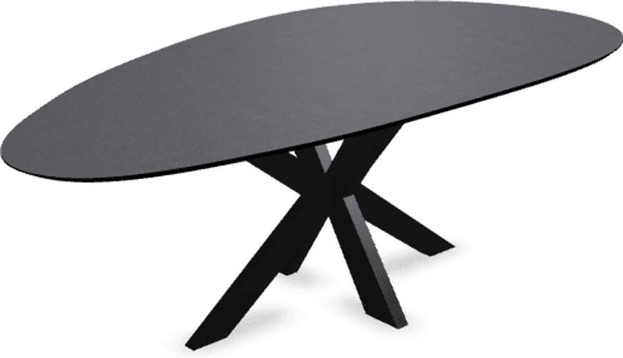 KAS20 Melamine eettafel beton donker Kiezel Type A Matrix onderstel beton tafel