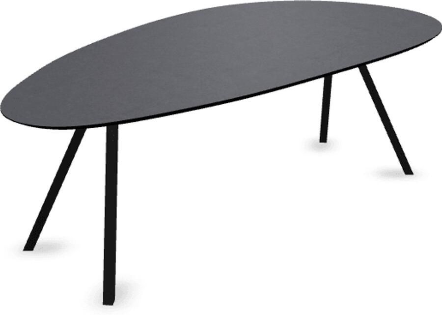 KAS20 Melamine eettafel beton donker Kiezel Type A Schuine i onderstel beton tafel