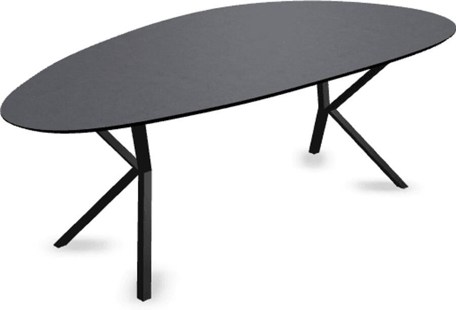 KAS20 Melamine eettafel beton donker Kiezel Type A VV onderstel beton tafel