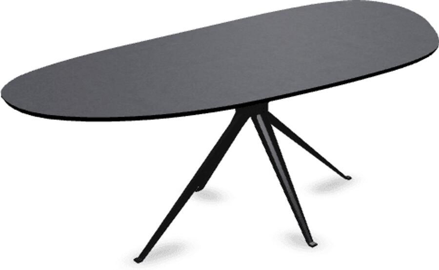 KAS20 Melamine eettafel beton donker Organisch Type A Anna onderstel beton tafel